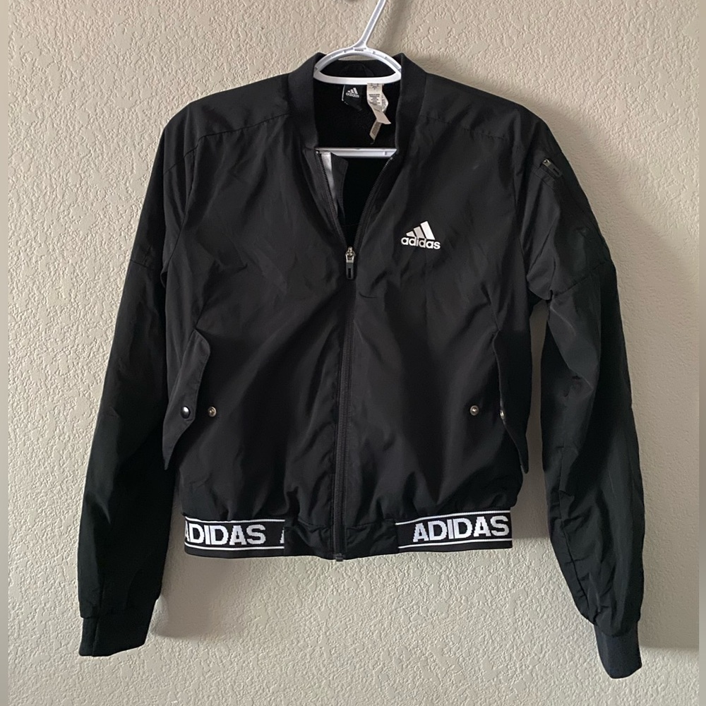Adidas Bomber Jacket w/Faux Fur interior lining through out sleeves